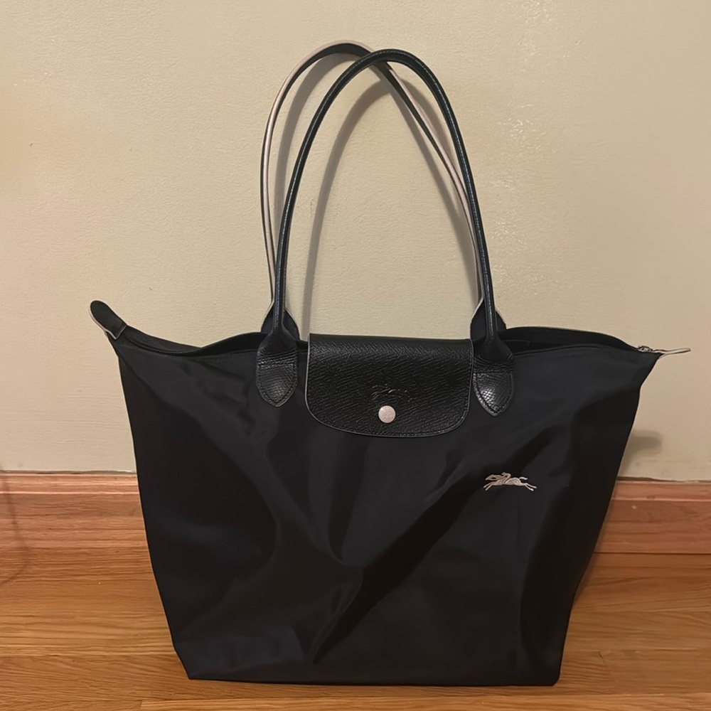 Longchamp navy tote bag